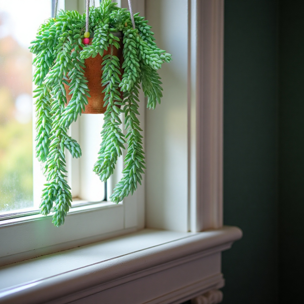 Burro’s Tail Succulent Plant – Live Sedum Morganianum Hanging Succulent in 2''–4'' Pot, Trailing Jelly Bean Plant for Indoor Decor