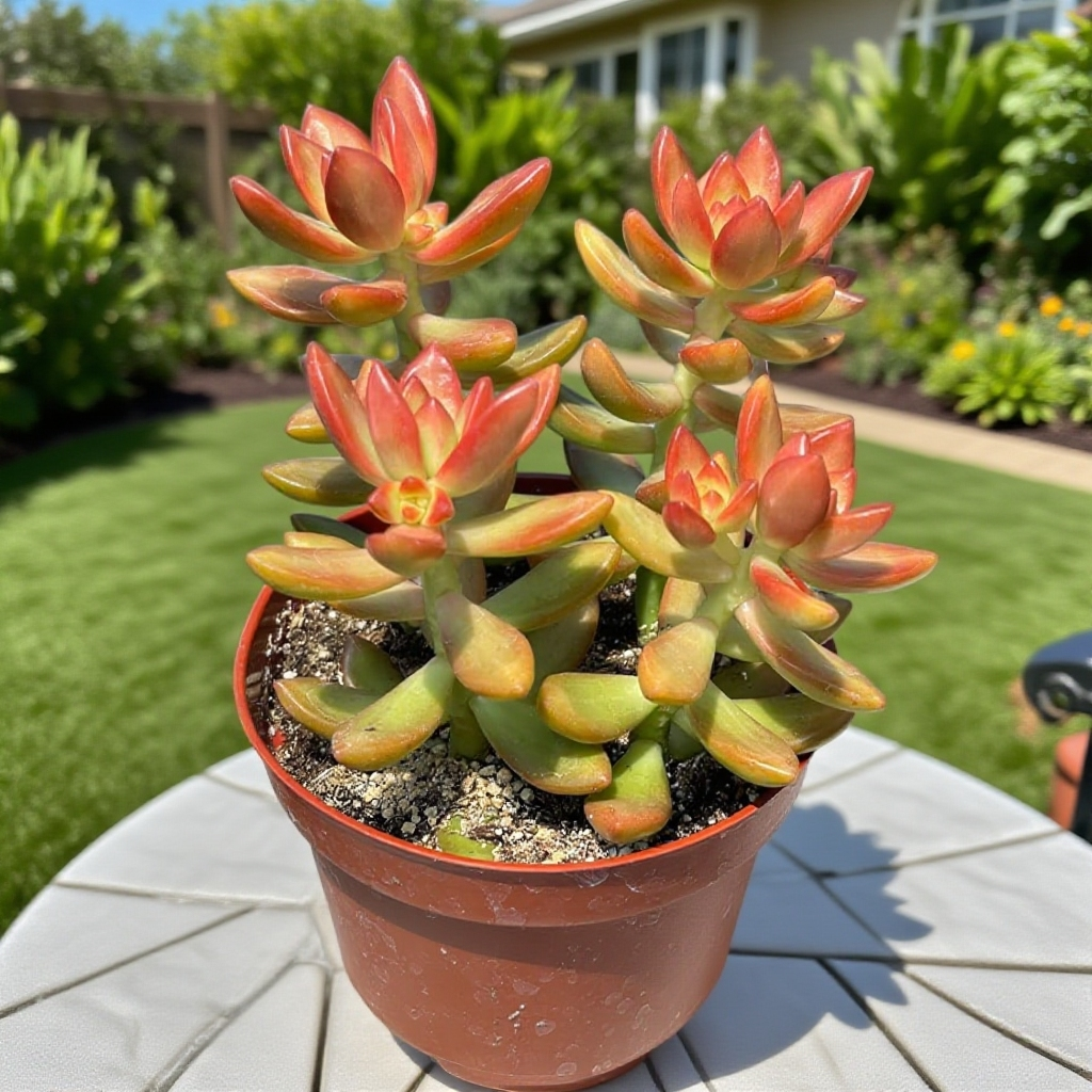 Golden Glow Succulent Plant – Live Sedum Adolphii in 2''–4'' Pot, Yellow Orange Rosette Succulent for Indoor Decor & Gift