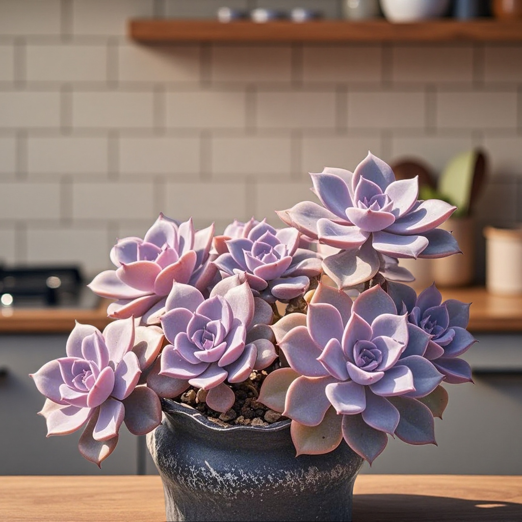 Pink Rose Succulent Plant – Live Echeveria Rosette Succulent in 2''–4'' Pot, Elegant Blush Succulent for Indoor Decor & Gift