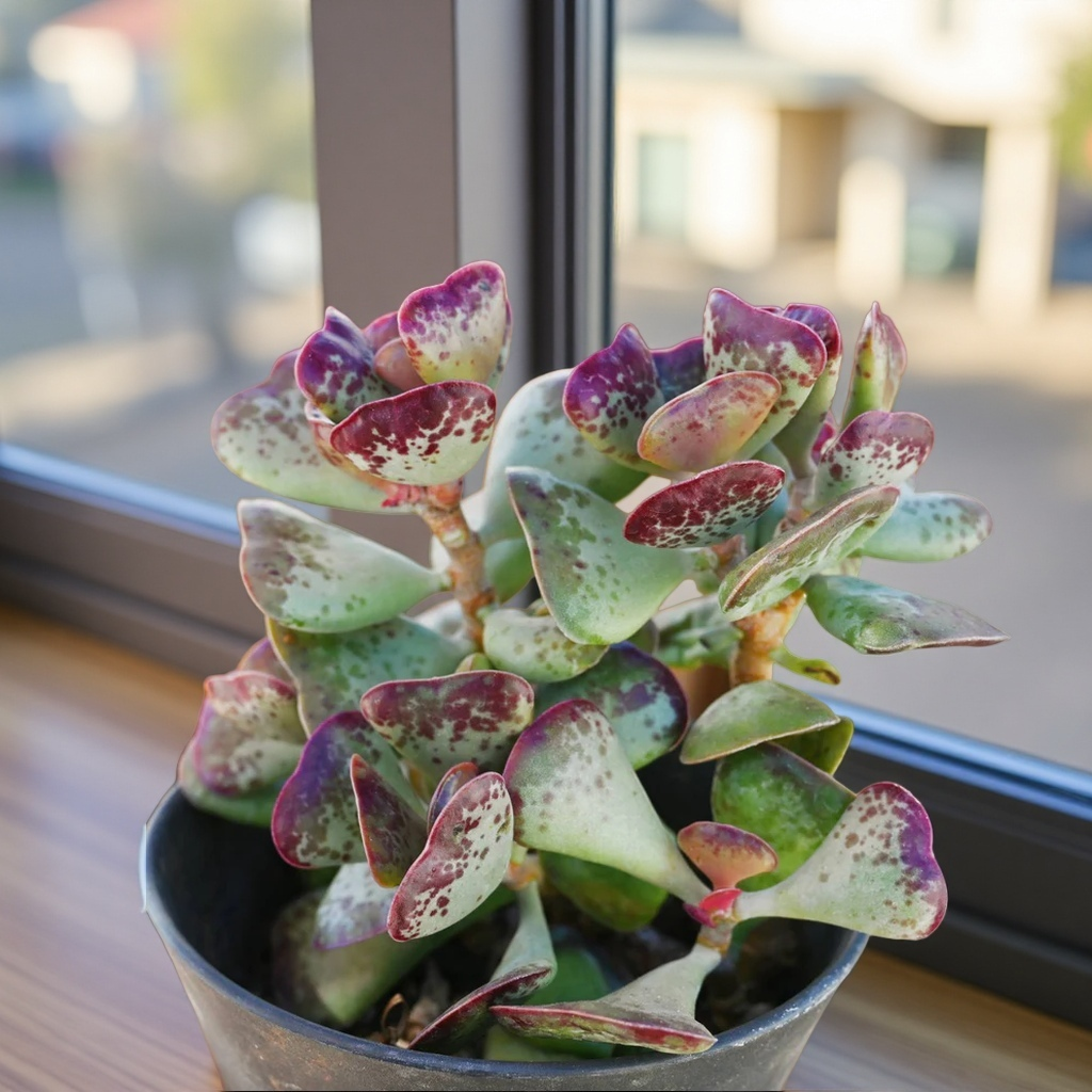 Calico Hearts Succulent – Adromischus Maculatus Live Plant in 2''–4'' Pot, Red Spotted Heart Leaf Rare Succulent