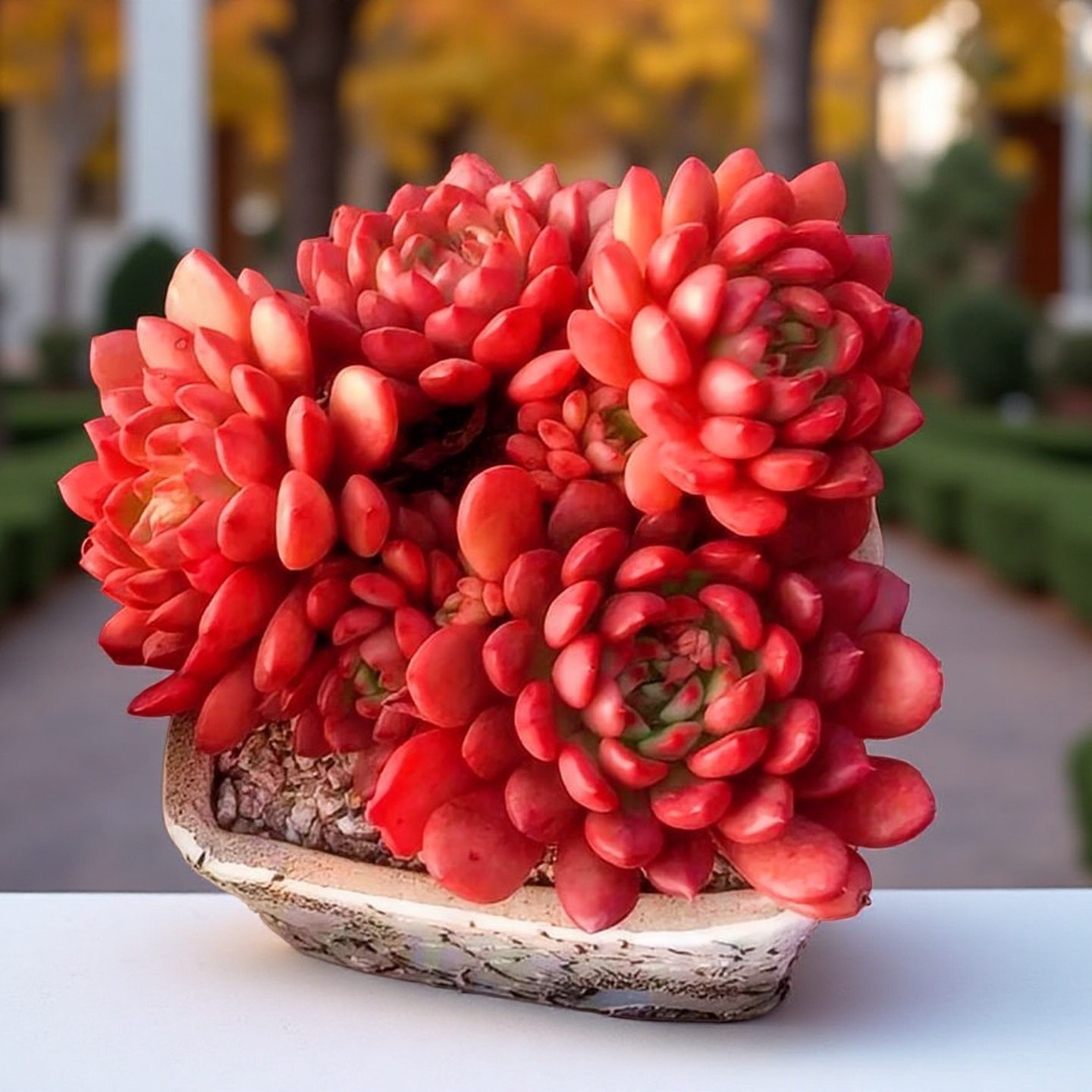 Pink Ruby Succulent Plant – Live Graptoveria ‘Pink Ruby’ Cluster in 2''–4'' Pot, Red Blush Rosette Succulent for Indoor Decor