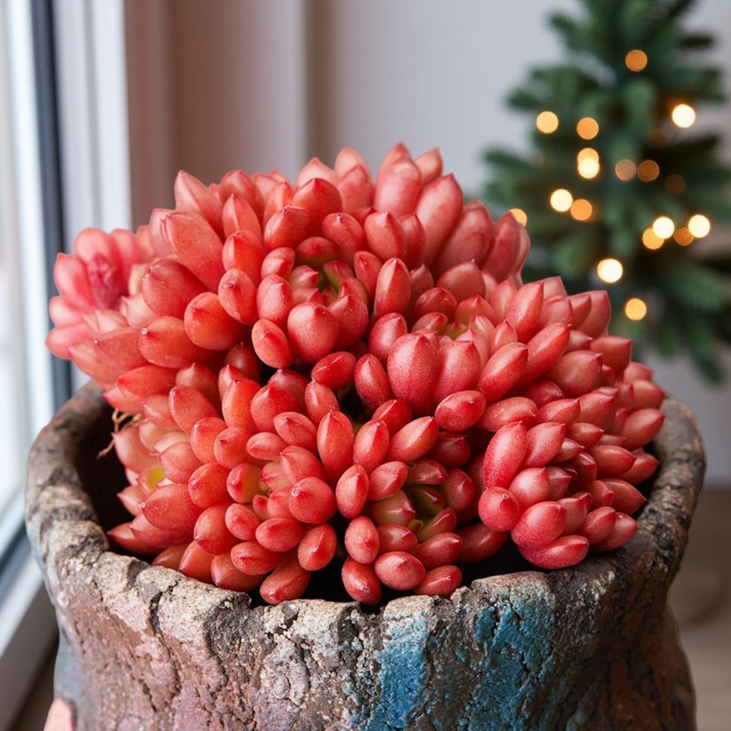 Pink Ruby Succulent Plant – Live Graptoveria ‘Pink Ruby’ Cluster in 2''–4'' Pot, Red Blush Rosette Succulent for Indoor Decor