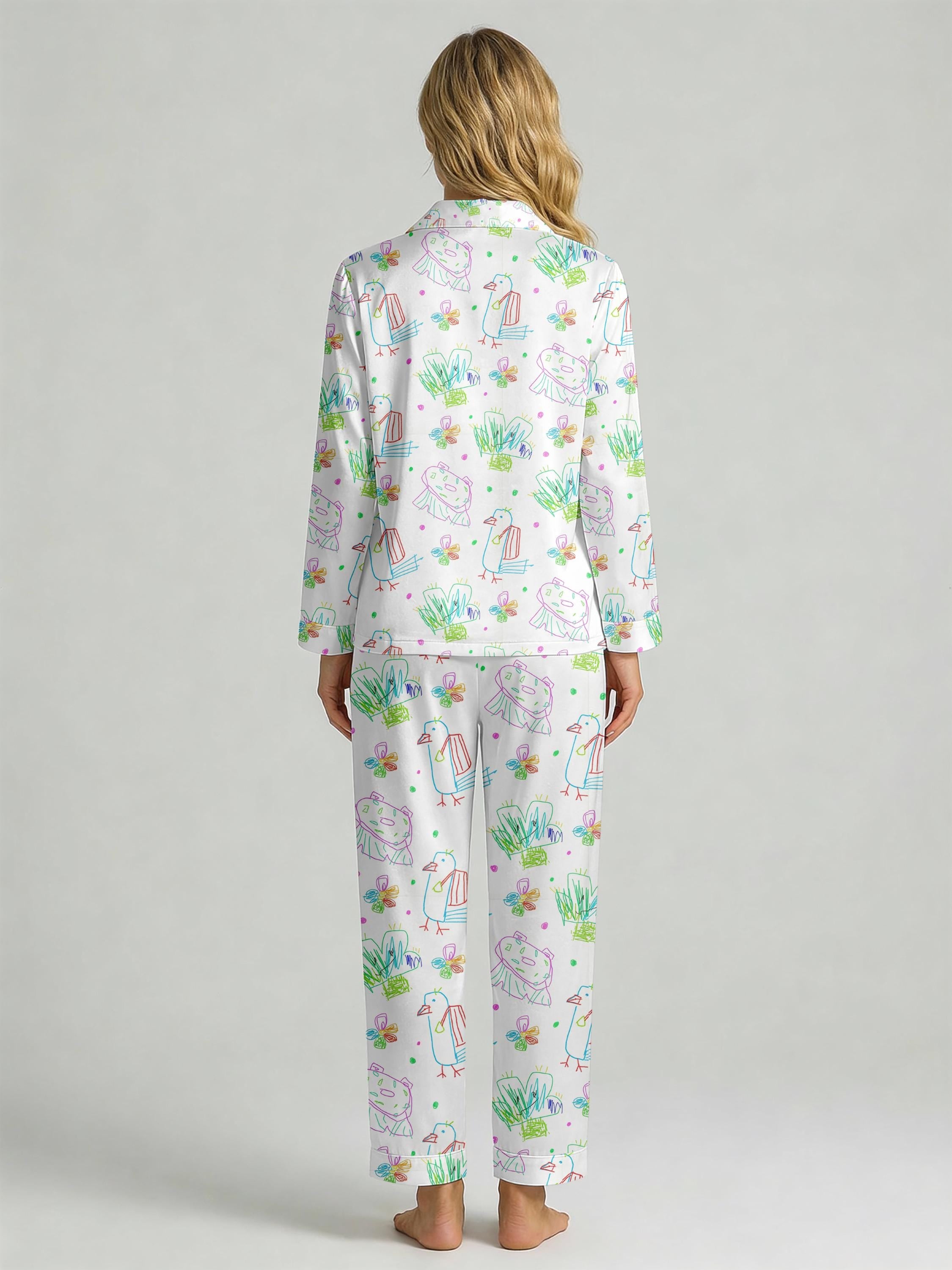 Custom Pajamas from Kids Drawing | Turn Child Artwork into Pajama Print, Personalized Family Gift，Personalized Pajamas for Mom