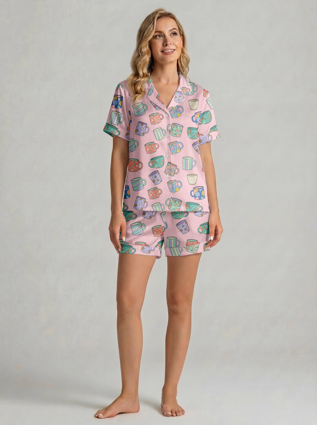 Women's Short  Pajama Set | Playful Print Loungewear|Gift for Her|Pajama Pants