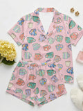 Women's Short  Pajama Set | Playful Print Loungewear|Gift for Her|Pajama Pants