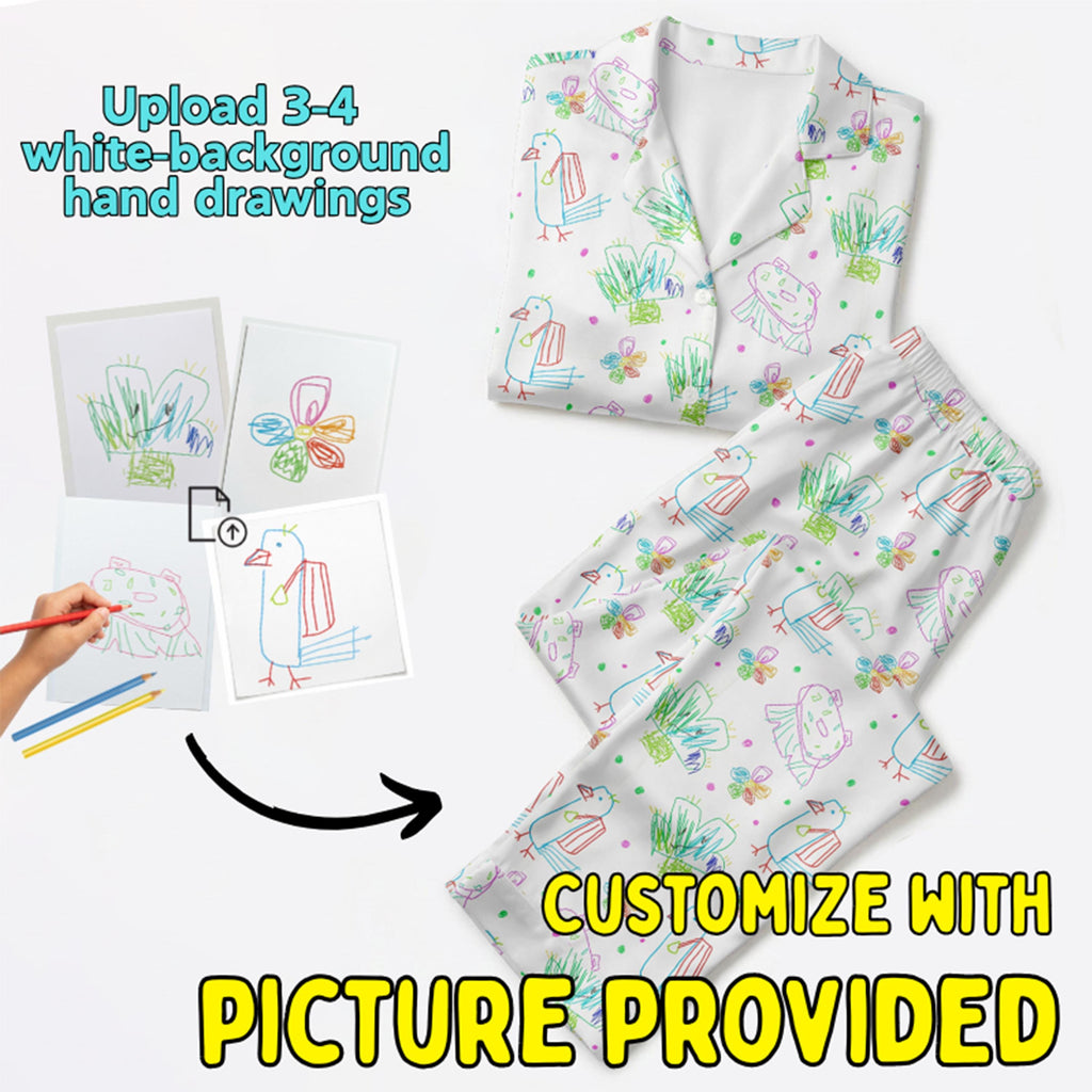 Custom Pajamas from Kids Drawing | Turn Child Artwork into Pajama Print, Personalized Family Gift，Personalized Pajamas for Mom