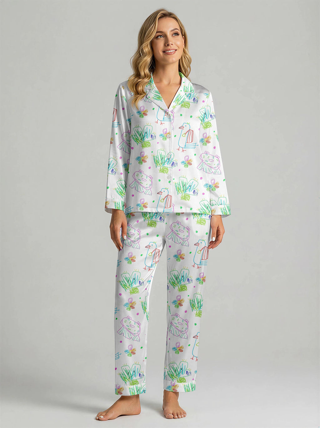 Custom Pajamas from Kids Drawing | Turn Child Artwork into Pajama Print, Personalized Family Gift，Personalized Pajamas for Mom
