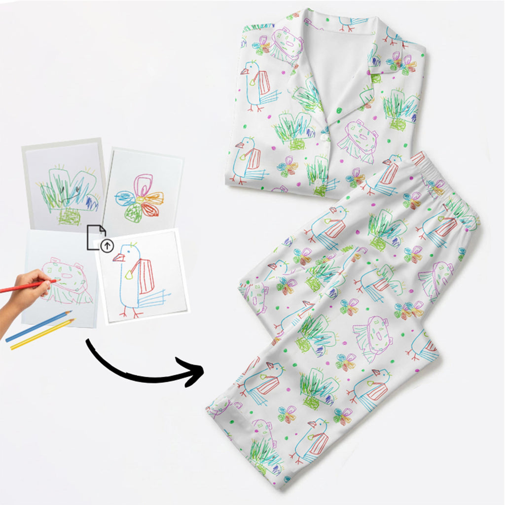 Custom Pajamas from Kids Drawing | Turn Child Artwork into Pajama Print, Personalized Family Gift，Personalized Pajamas for Mom