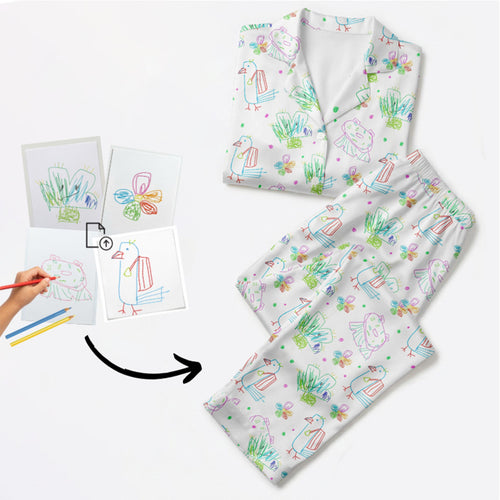 Custom Pajamas from Kids Drawing | Turn Child Artwork into Pajama Print, Personalized Family Gift，Personalized Pajamas for Mom