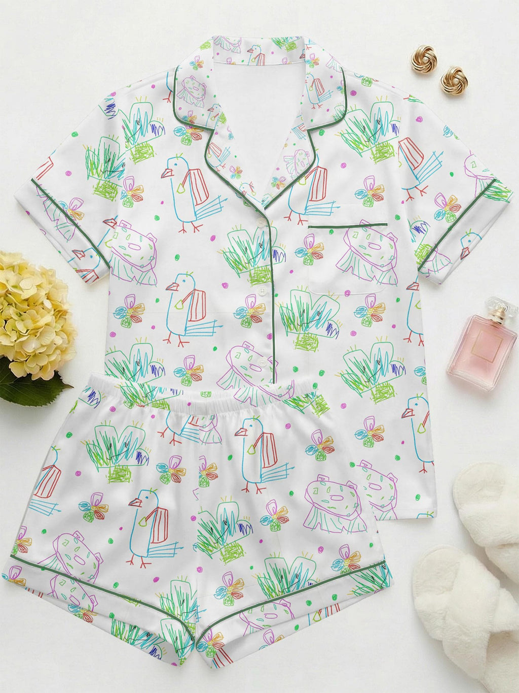 Custom Pajamas from Kids Drawing | Turn Child Artwork into Pajama Print, Personalized Family Gift，Personalized Pajamas for Mom