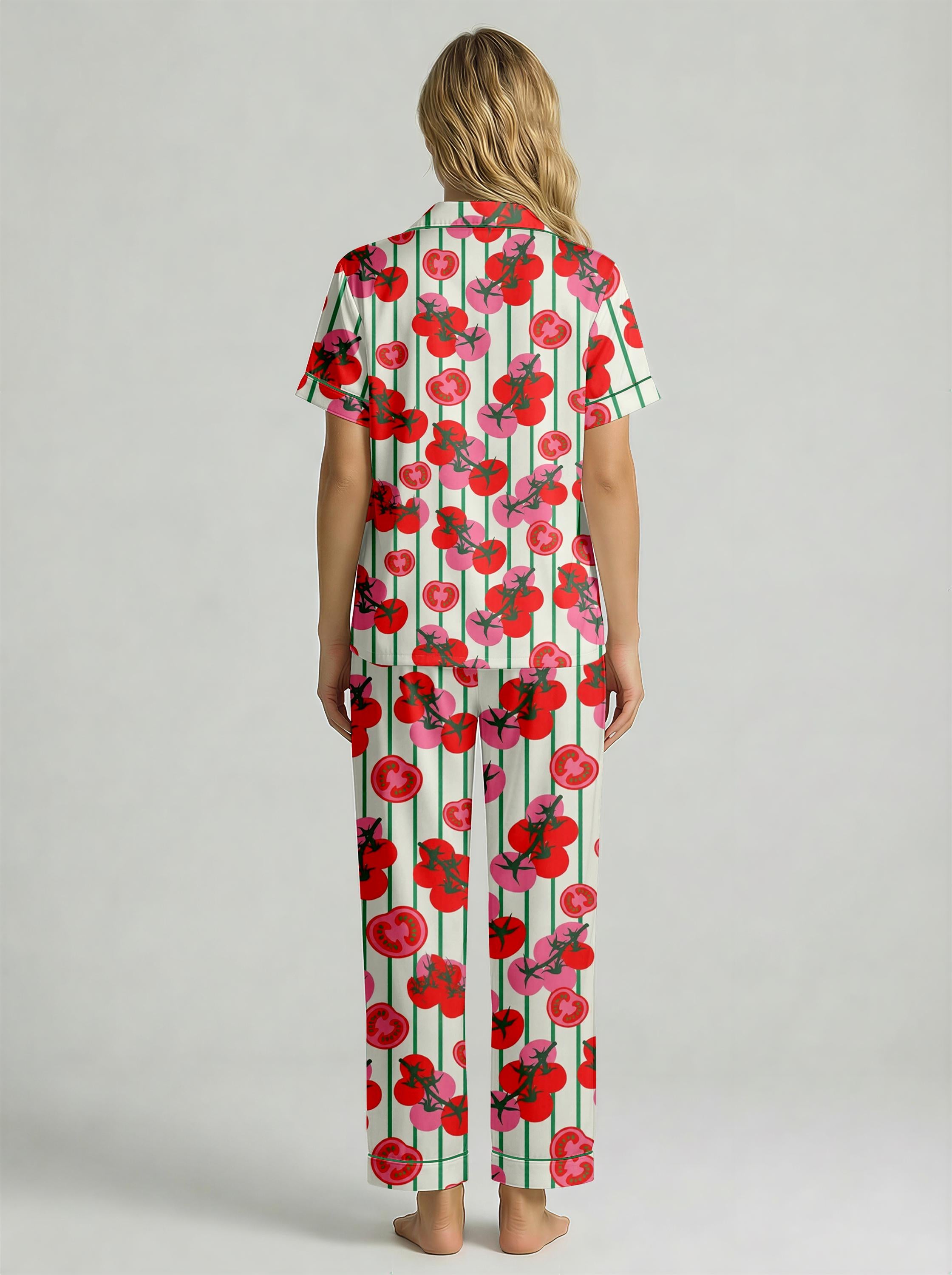 Mother’s Day Gift Pajama Set, Matching Mom Daughter PJs, Tomato Print Sleepwear, Cute Summer Lounge Set, Gift from Daughter