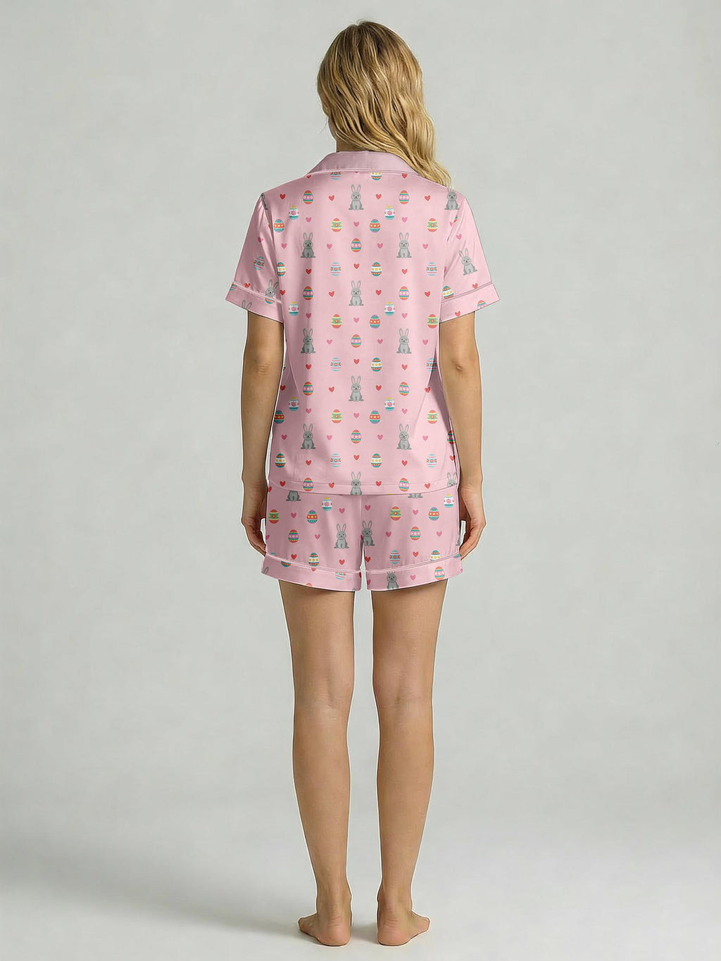 Women's Easter Bunny Pajama Set – Pink Rabbit Print Sleepwear