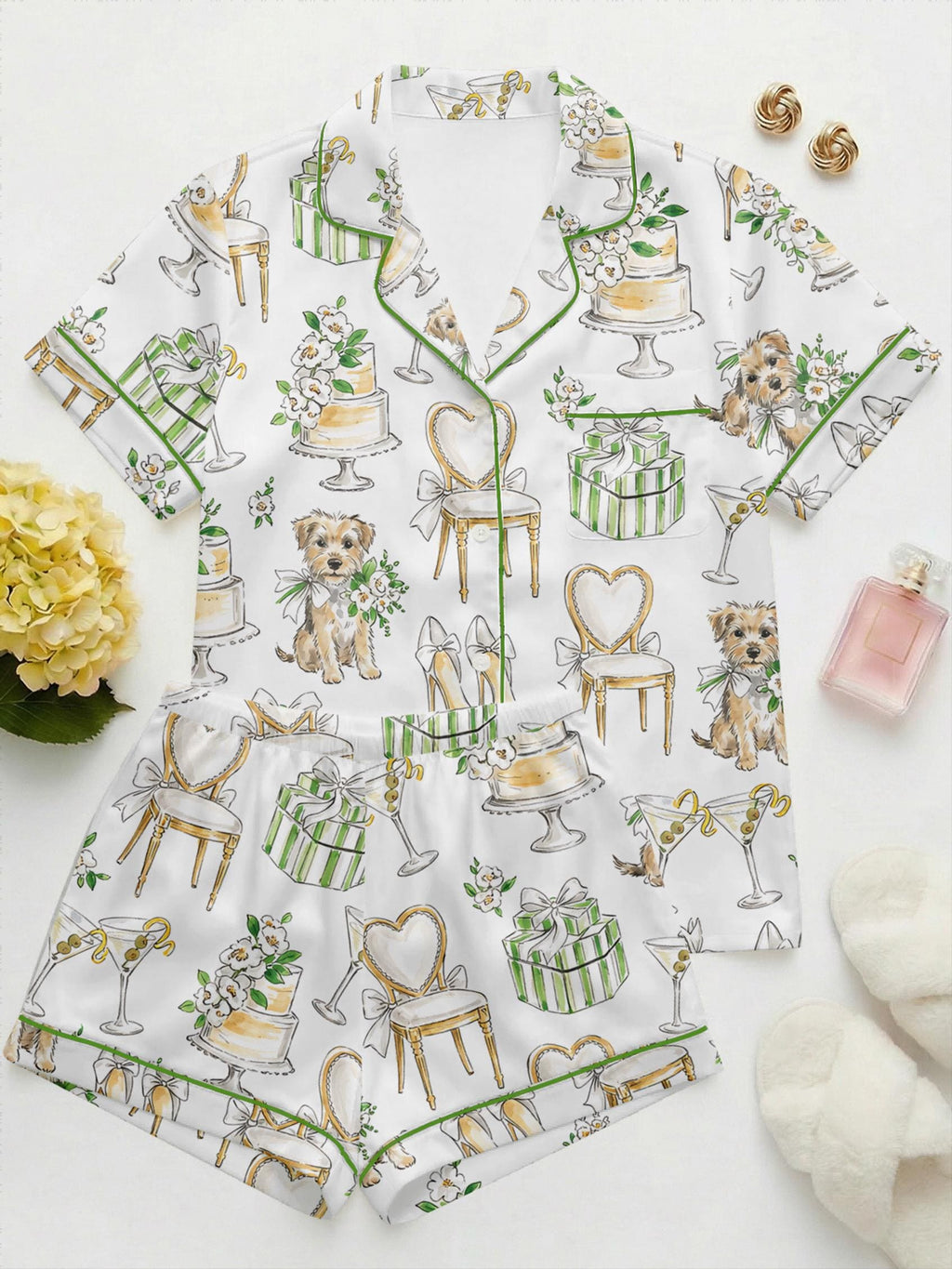Custome Bridal Wedding Pajamas Set – Bride & hand drwn Sleepwear, Engagement Gift Pajamas, Bridal Shower Pajamas,Wedding Gift for Bride