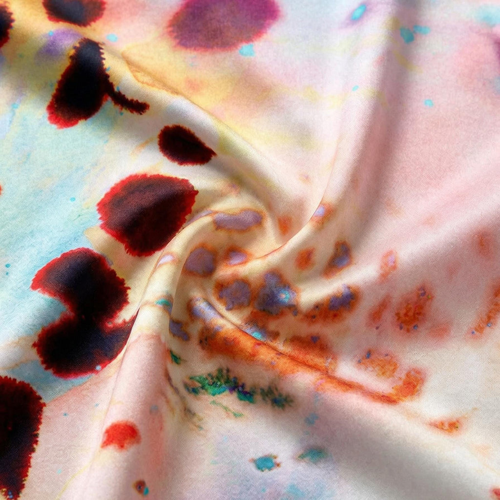 Tropical Floral Leopard Kimono Robe, Silky Polyester Beach Resort Wear