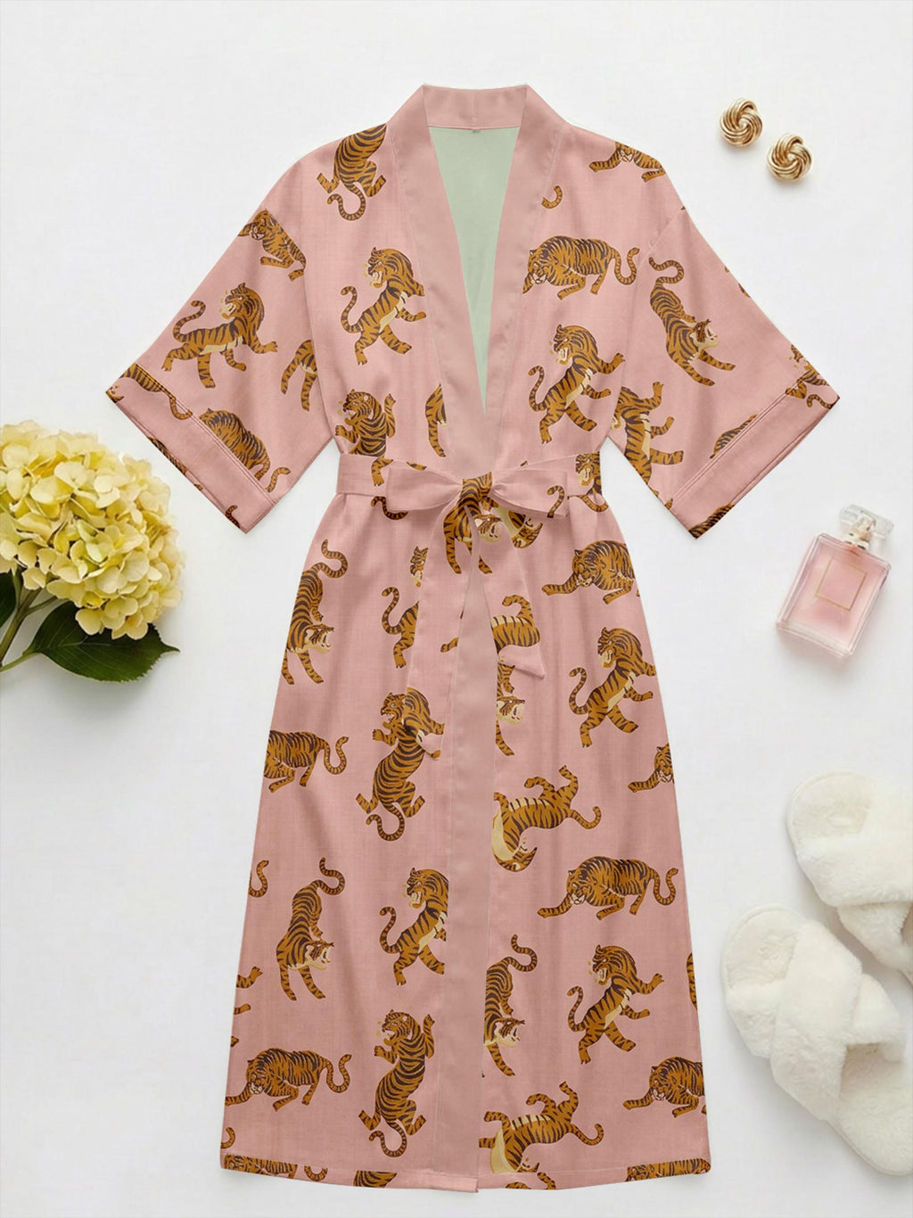 Gift for Mom from Daughter Pajamas, Matching Mother Daughter Set, Leopard Kimono Robe, Soft Satin Lounge Wear, Gift from Daughter