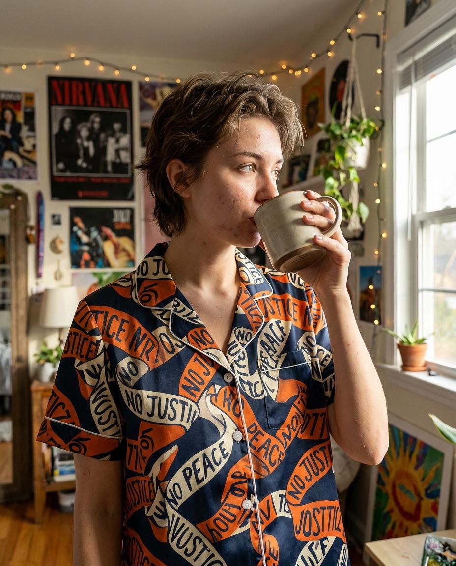 Human Rights Protest Pajama Set for Women, Social Justice Activist Sleepwear, Feminist Gift, Empowerment Lounge Set,  PJs