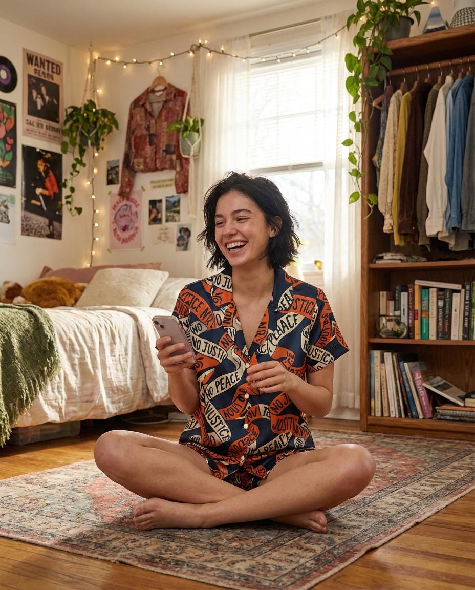 Human Rights Protest Pajama Set for Women, Social Justice Activist Sleepwear, Feminist Gift, Empowerment Lounge Set,  PJs