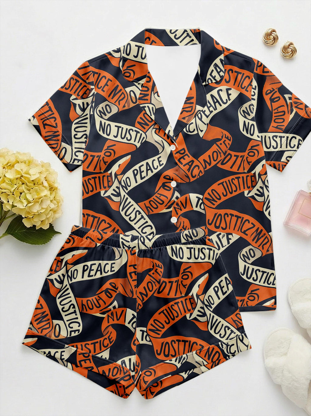 Human Rights Protest Pajama Set for Women, Social Justice Activist Sleepwear, Feminist Gift, Empowerment Lounge Set,  PJs