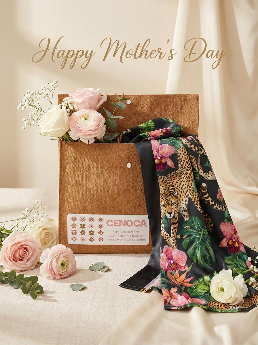 Mother’s Day Gift for Mom, Matching Mother Daughter Robe Set, Tropical Leopard Kimono Robe, Soft Satin Lounge Wear, Gift from Daughter