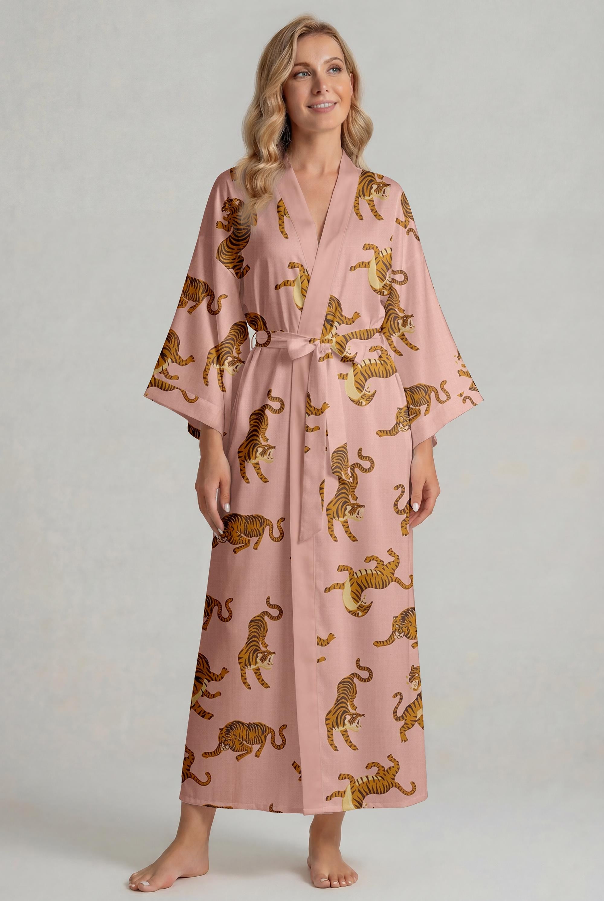 Gift for Mom from Daughter Pajamas, Matching Mother Daughter Set, Leopard Kimono Robe, Soft Satin Lounge Wear, Gift from Daughter