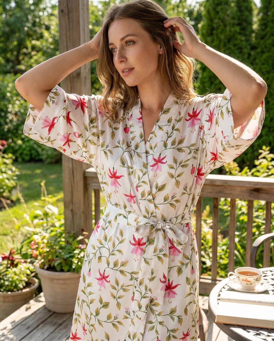 Floral Satin Pajama Set for Women, Silky Summer Sleepwear, Bridesmaid Pajamas, Lightweight Button Up Short Set, Mother’s Day Gift for Her