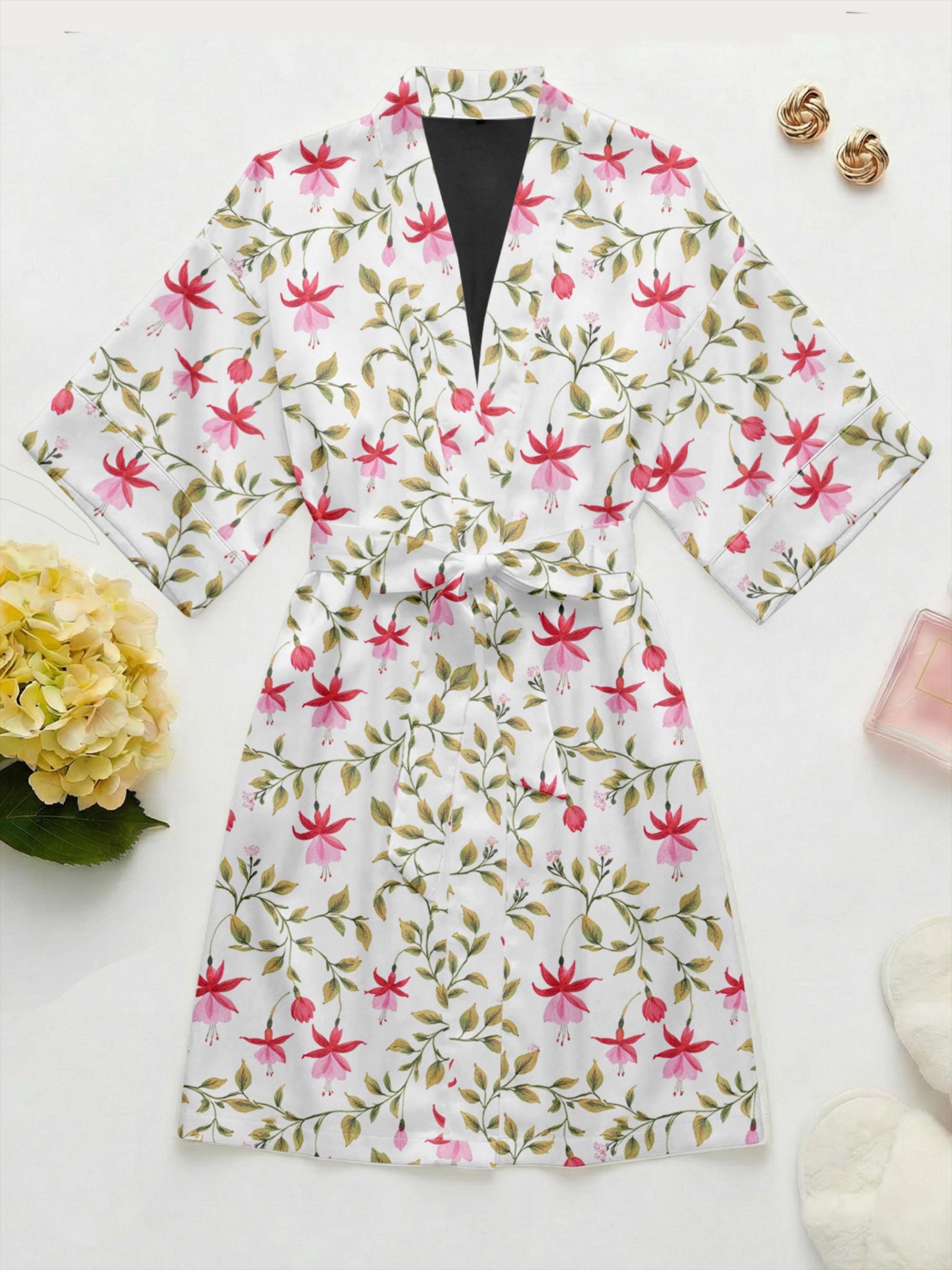 Floral Satin Pajama Set for Women, Silky Summer Sleepwear, Bridesmaid Pajamas, Lightweight Button Up Short Set, Mother’s Day Gift for Her