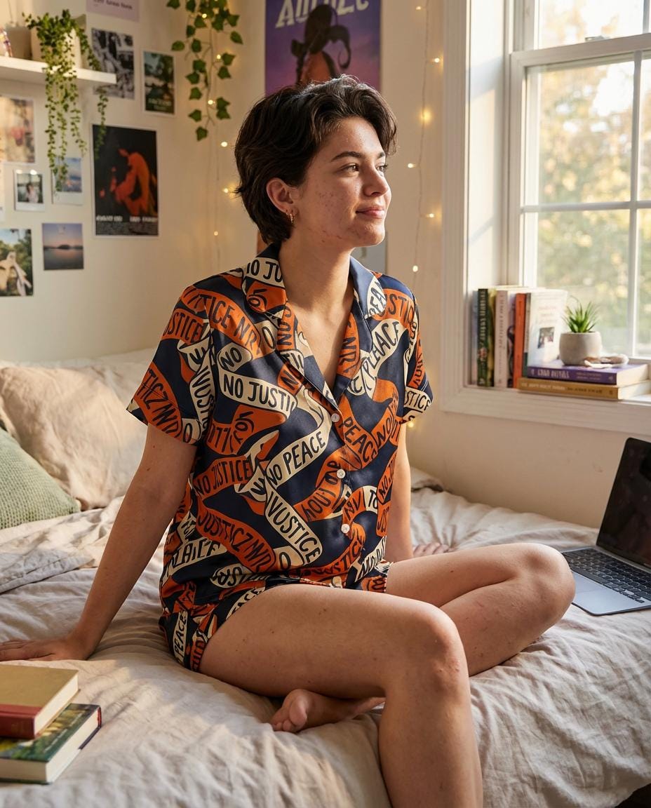 Human Rights Protest Pajama Set for Women, Social Justice Activist Sleepwear, Feminist Gift, Empowerment Lounge Set,  PJs