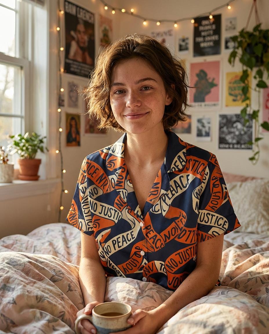 Human Rights Protest Pajama Set for Women, Social Justice Activist Sleepwear, Feminist Gift, Empowerment Lounge Set,  PJs