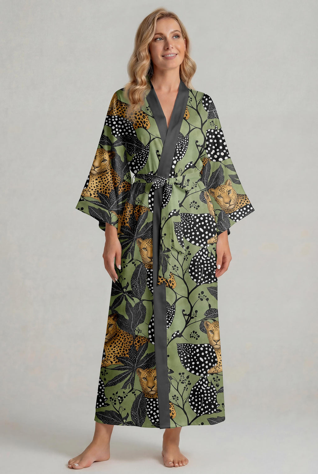 Mother’s Day Gift for Mom, Leopard Kimono Robe，Matching Mother Daughter Robe Set, Soft Lounge Wear, Gift from Daughter