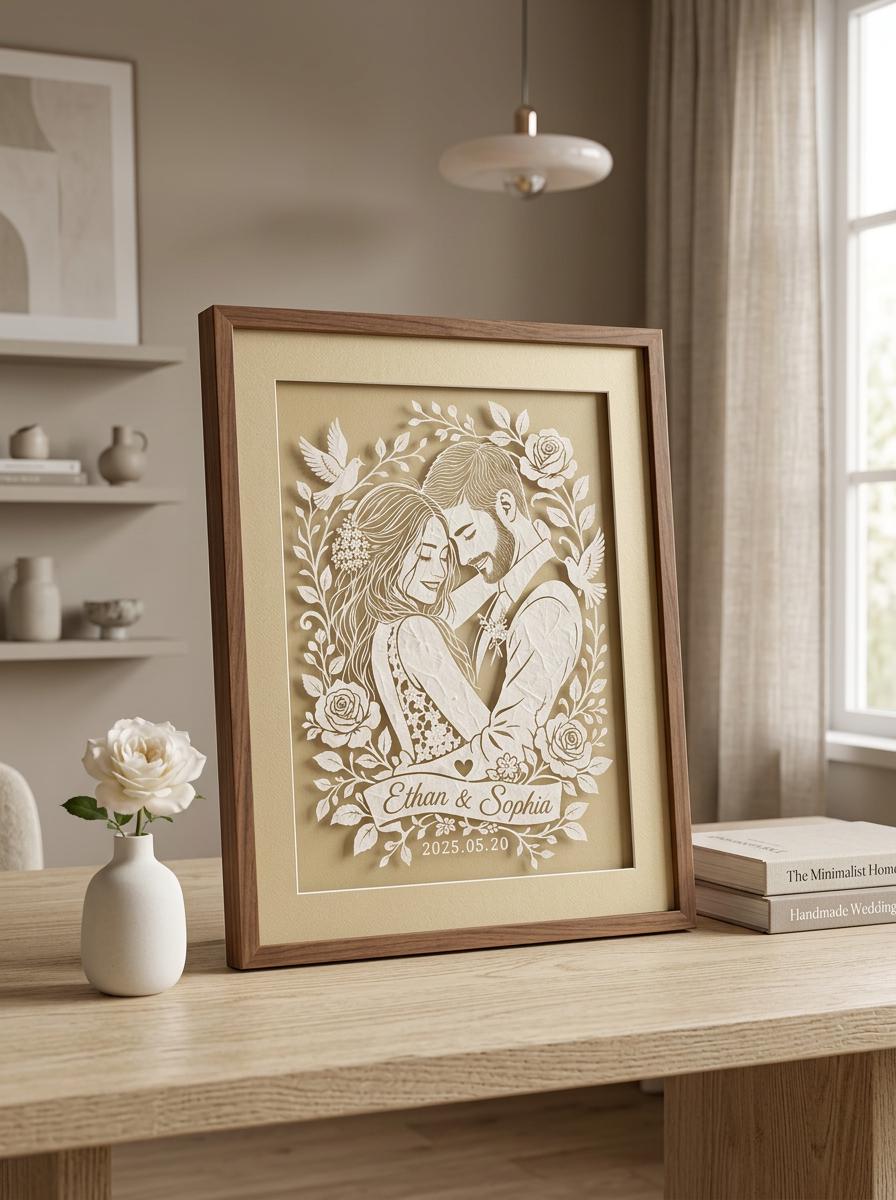 Custom Papercut Wall Decor from Photo, Personalized Family Portrait, Anniversary Gift, Mothers Day Gift, Custom Paper Art Home Decor