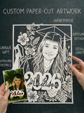 Custom Graduation Paper Cut Portrait from Photo, Class of 2026 Gift, Personalized Graduate Gift, Senior Gift, Graduation Keepsake Wall Art