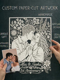 Custom Paper Cut Portrait from Photo, 1st Anniversary Gift for Couple, Personalized Wedding Paper Art, Romantic Photo Gift, Wall Decor