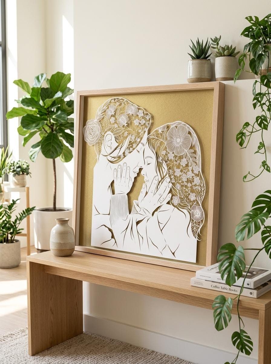 Custom Paper Cut Wall Art from Photo, Family Memory Decor, Mother’s Day Gift, Personalized Portrait Artwork