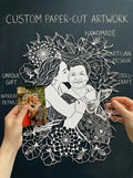 Custom Portrait Paper Cut from Photo, Personalized Family Gift, Mother’s Day Gift, Anniversary Gift, Unique Wall Art Decor