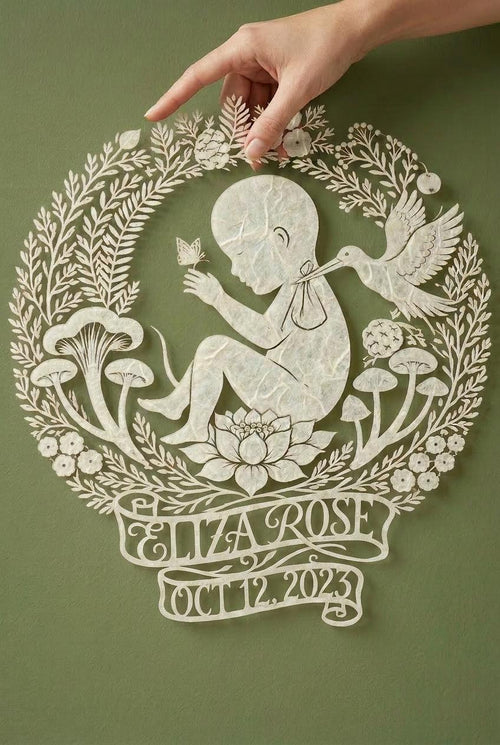 Custom Baby Portrait from Photo, Paper Cut Baby Shower Gift, Personalized Newborn Gift, First Time Mom Gift, Nursery Wall Art