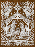 Christian Nativity Papercut Wall Art, Faith Hope Decor,  Christmas Gift, Holy Family Art, Spiritual Home Decor, Christian Wall Decor