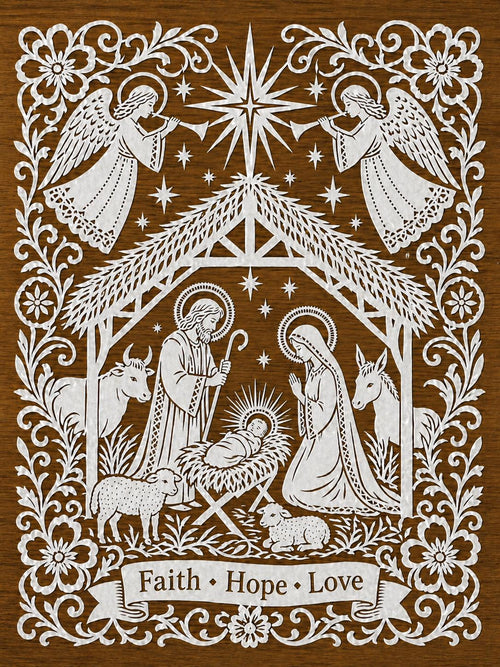 Christian Nativity Papercut Wall Art, Faith Hope Decor,  Christmas Gift, Holy Family Art, Spiritual Home Decor, Christian Wall Decor