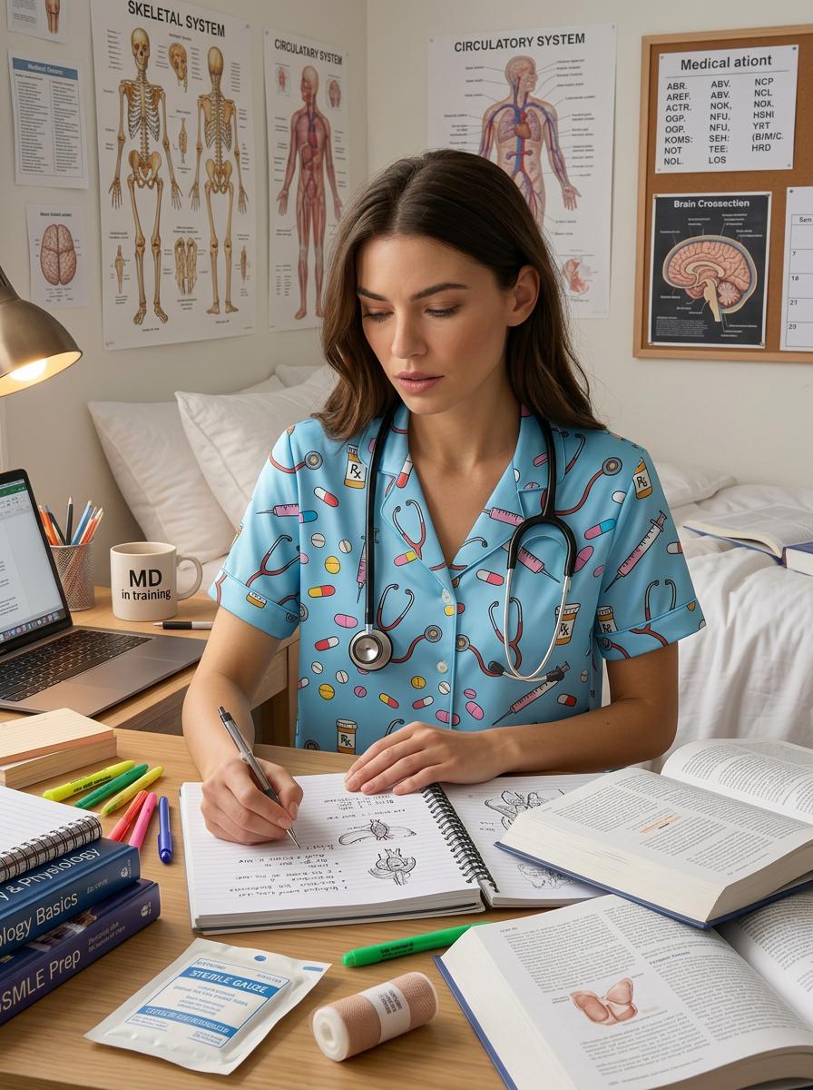 Custom Nurse Pajamas, RN Graduation Pajama Set for Women, Future Doctor Sleepwear, Nursing Student Gift, Healthcare Worker Lounge Set