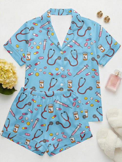 Custom Nurse Pajamas, RN Graduation Pajama Set for Women, Future Doctor Sleepwear, Nursing Student Gift, Healthcare Worker Lounge Set