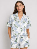 Hydrangea Satin Pajama Set, Floral Bridal Pajamas, Garden Print Sleepwear, Short Summer PJs, Custom Flower Pajamas, Bridesmaid Gift