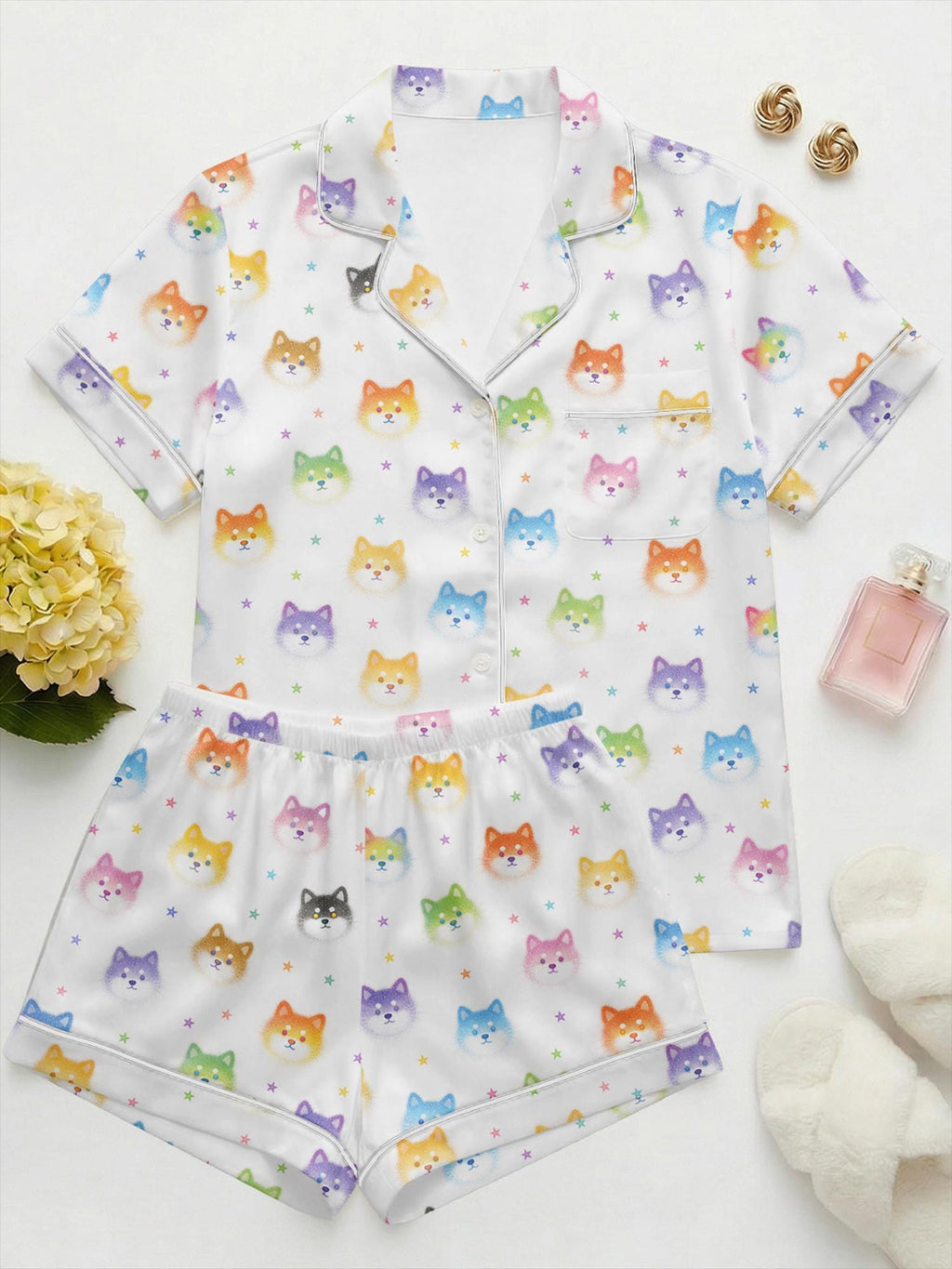 Dog Pajama Set Women, Mommy and Me Pajamas, Matching Family Pajamas, Puppy Print Sleepwear, Dog Lover Gift, Cute Lounge Set, Mothers Day
