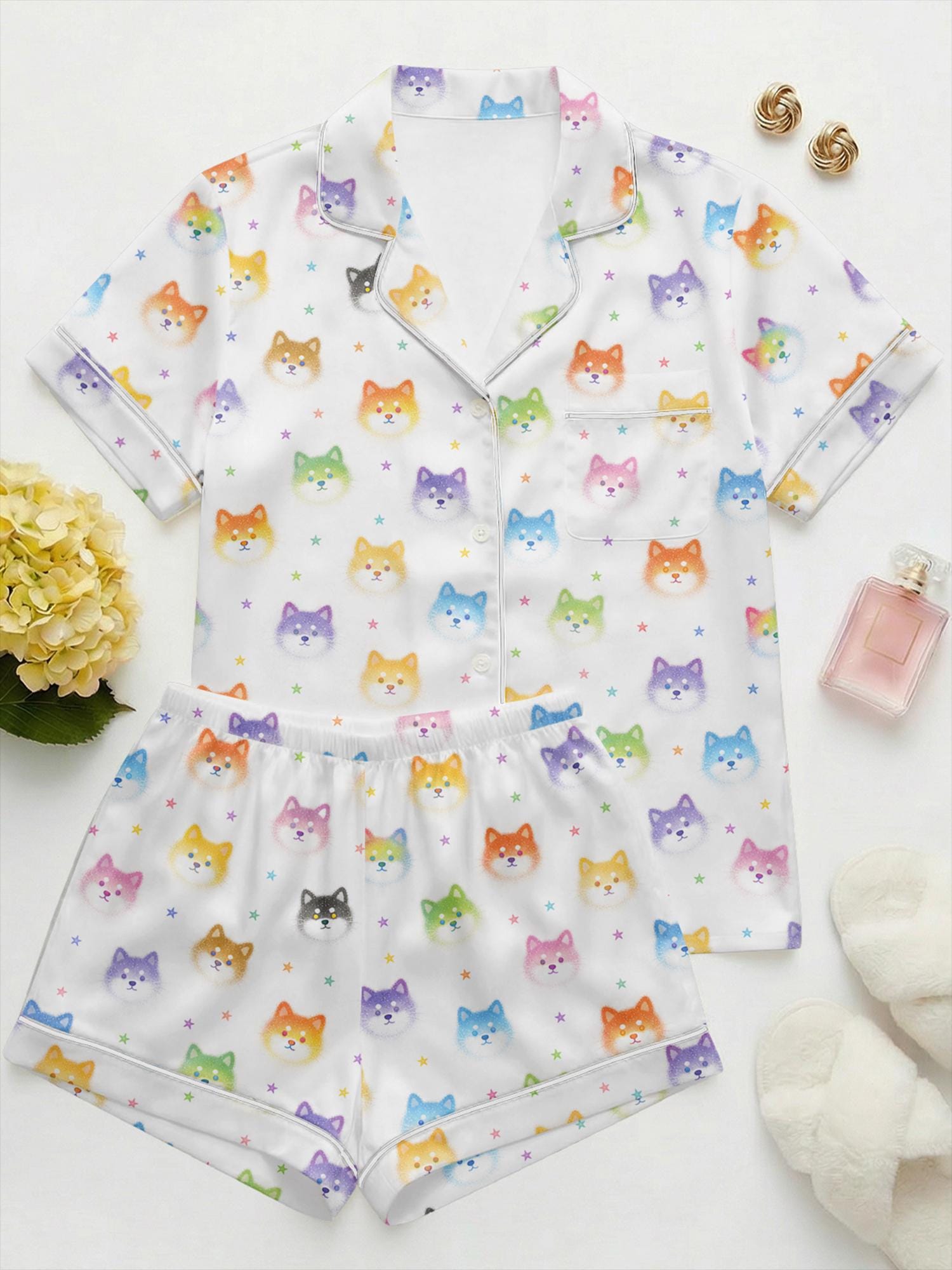 Dog Pajama Set Women, Mommy and Me Pajamas, Matching Family Pajamas, Puppy Print Sleepwear, Dog Lover Gift, Cute Lounge Set, Mothers Day
